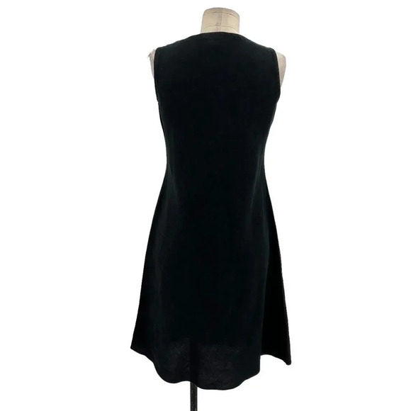 Eileen Fisher Irish Linen Sleeveless Tank Dress Black Size Petite Small PS - Picture 6 of 9